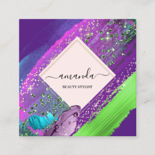 Professional Lijst Beauty Makeup Logo Abstract Vierkante Visitekaartje