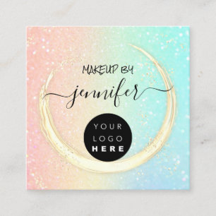 Professional Logo Beauty Hair Ombre Glitter Vierkante Visitekaartje