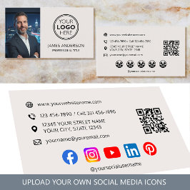 Professional Logo Photo Social Media Off-White Visitekaartje
