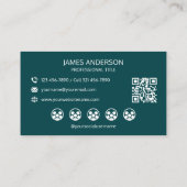 Professional Logo Social Media QR Code Teal Visitekaartje (Achterkant)