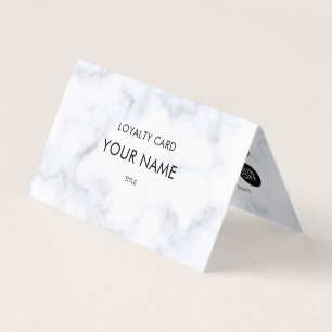 Professional Loyalty Elegant White Marble Patroon Visitekaartjes