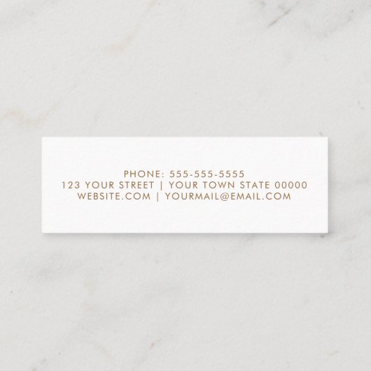 Professional Luxe minimalistische witte marmer Mini Visitekaartje (Achterkant)