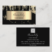 Professional Luxury Gold Royal Marble Black Drip Visitekaartje (Voorkant / Achterkant)