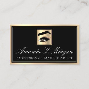 Professional Makeup Artist Eyelash Gold Black Borg Visitekaartje