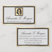 Professional Makeup Artist Eyelash Grey Gold Visitekaartje (Voorkant / Achterkant)