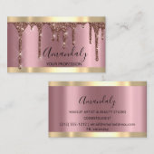 Professional Makeup Artist Lashes Roos Gold Modern Visitekaartje (Voorkant / Achterkant)