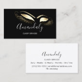 Professional Makeup Black White Gold Eyelashes Visitekaartje (Voorkant / Achterkant)