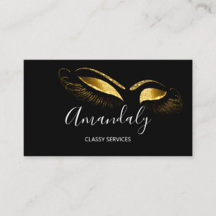 Professional Makeup Black White Gold Eyelashes Visitekaartje