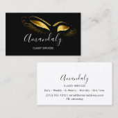 Professional Makeup Black White Gold Eyelashes Visitekaartje (Voorkant / Achterkant)