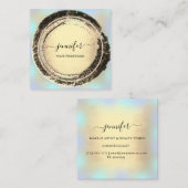 Professional Makeup Blue Gold Modern Square Vierkante Visitekaartje (Voorkant / Achterkant)
