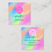 Professional Makeup Boutique Logo QRCode Unique Vierkante Visitekaartje (Voorkant / Achterkant)