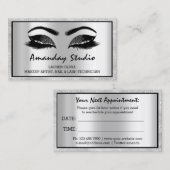 Professional Makeup Eyelash Brows Appointment Visitekaartje (Voorkant / Achterkant)