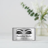 Professional Makeup Eyelash Brows Appointment Visitekaartje (Staand voorkant)