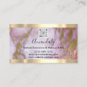 Professional Makeup Eyelash Extension Marble QR Visitekaartje (Achterkant)