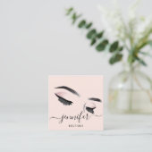 Professional Makeup Eyelashes Extension Pink Vierkante Visitekaartje (Staand voorkant)