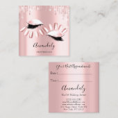 Professional Makeup Nail Manicure Pink Drip Lashes Vierkante Visitekaartje (Voorkant / Achterkant)