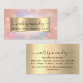 Professional Makeup Nail Technican Roos Holograaf Visitekaartje (Voorkant / Achterkant)