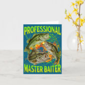 Professional Master Baiter Funny Fishing Meme Boot Kaart (Gele Bloem)