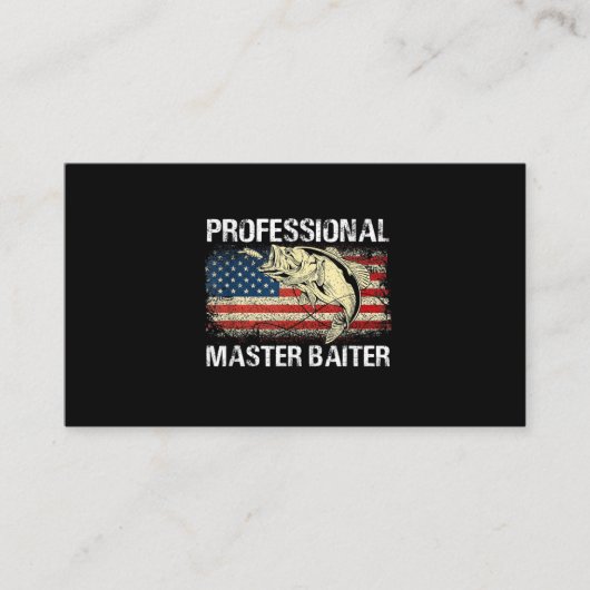 Professional Master Baiter Retro American Flag Visitekaartje (Voorkant)