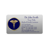 Professional Medical Gold Caduceus Blue Etiket (Voorkant)