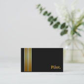 Professional met zwarte & Gold Pilot Visitekaartje (Staand voorkant)
