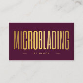 Professional Microblading Tech Burgundy & Gold Visitekaartje (Voorkant)