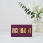 Professional Microblading Tech Burgundy & Gold Visitekaartje (Staand voorkant)