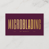 Professional Microblading Tech Burgundy & Gold Visitekaartje (Voorkant)