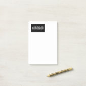 Professional minimalist modern plain black white post-it® notes (Op bureau)