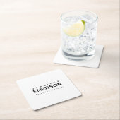 Professional minimalist modern plain vierkante kartonnen onderzetter (Insitu)