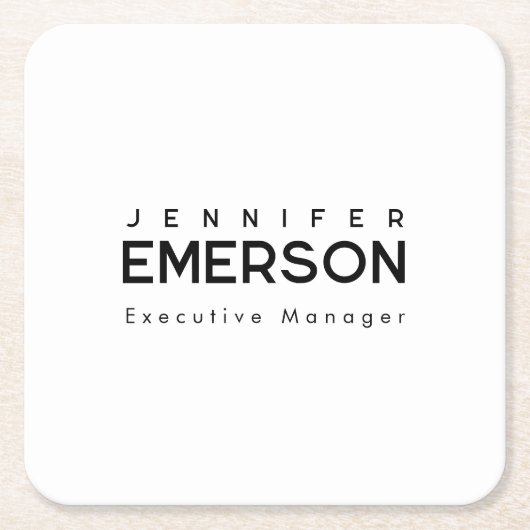 Professional minimalist modern plain vierkante kartonnen onderzetter (Voorkant)