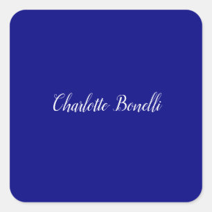 Professional Minimalist Navy Blue Vierkante Sticker