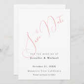 Professional Minimalist Plain Modern Save The Date (Voorkant / Achterkant)