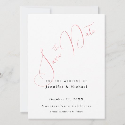Professional Minimalist Plain Modern Save The Date (Voorkant)