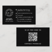Professional Minimalist QR Code Logo Black Visitekaartje (Voorkant / Achterkant)