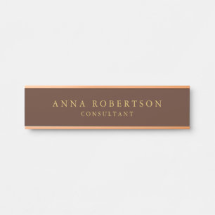 Professional minimalistisch bruin Roos Gold Colors Deurbordje