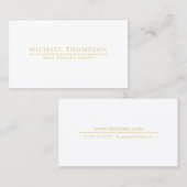 Professional Minimalistisch wit en goud Visitekaartje (Voorkant / Achterkant)
