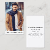 Professional Model Actor Photo White Visitekaartje (Voorkant / Achterkant)