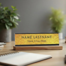 Professional Modern Black and Gold Office Bureau Naambordje