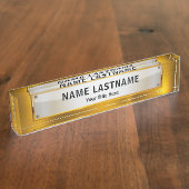 Professional Modern Black and Gold Office Naambordje (Zijkant)