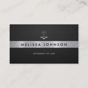 Professional & Modern Black & Silver Attorney Visitekaartje