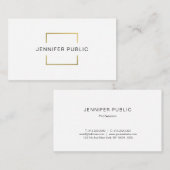 Professional modern Creative Design Gold White Visitekaartje (Voorkant / Achterkant)