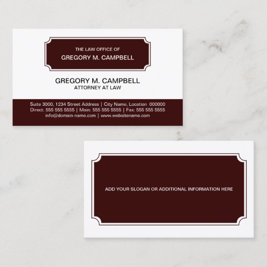 Professional modern donkerrood visitekaartje (Voorkant / Achterkant)