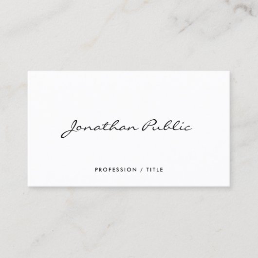 Professional Modern Elegant Calligraphy Script Visitekaartje (Voorkant)