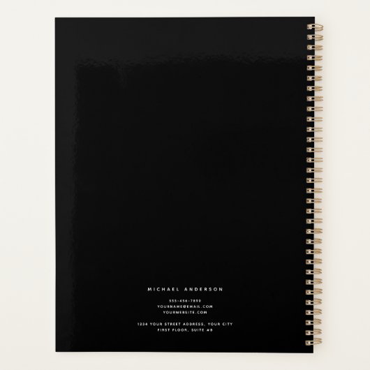 Professional Modern Gold Black Turquoise Planner (Dos)