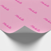 Professional modern handwriting name pink white cadeaupapier (Hoek)