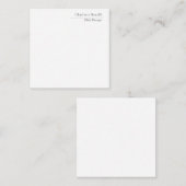 Professional Modern Minimalist Plain Black & White Notitiekaartje (Voorkant / Achterkant)