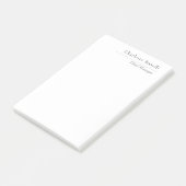 Professional Modern Minimalist Plain Black & White Post-it® Notes (Schuin)