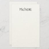 Professional Modern Minimalist Plain Own Name Briefpapier (Voorkant / Achterkant)