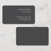Professional Modern Minimalist Premium Silk Grey Visitekaartje (Voorkant / Achterkant)